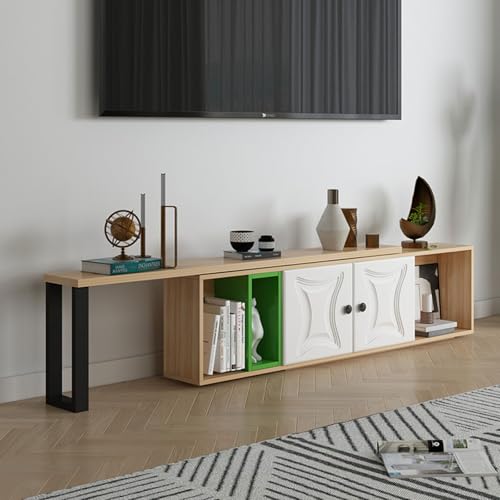 TV-Schrank Fernsehtisch Lowboard Holz Multifunktional Fernsehtisch Lagerung TV-Wandschrank Unterhaltung TV Media TV-Ständer für Wohnzimmer Schlafzimmer(03,3.3ft(100cm)) von Generic