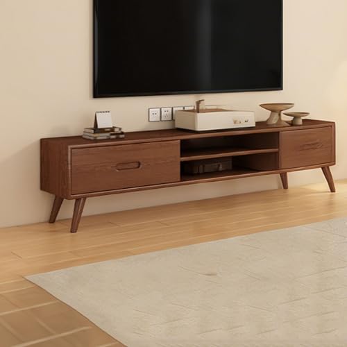 TV-Schrank Sideboard for Wohnzimmer Lowboard,mit 2/3 Schubladen und Offene Ablage,Eiche,Lagerung TV-Wandschrank Unterhaltung TV Media TV-Ständer for Wohnzimmer Schlafzimmer(01,5ft(150cm)) von Generic