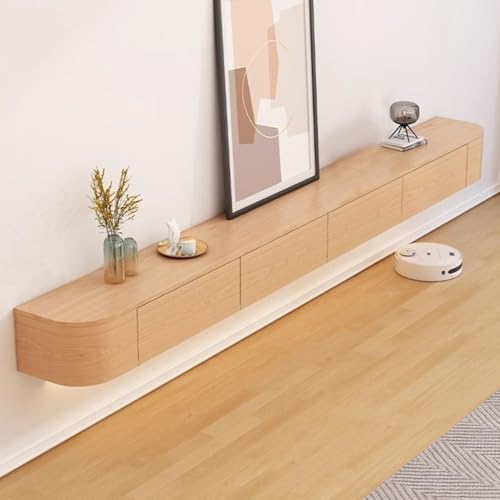 TV-Schrank Tv Units Schwebender TV-Ständer Hängender TV-Schrank Schwebendes TV-Element Wandmontiertes TV-Element Mit Router Und Kabellöchern Media-Wand-Elemente Große Lagerung TV-Bank(Wood-A,140*20*24 TV-Schrank Tv Units Schwebender TV-Ständer Hängender TV-Schrank Schwebendes TV-Element Wandmontiertes TV-Element Mit Router Und Kabellöchern Media-Wand-Elemente Große Lagerung TV-Bank(Wood-A,140*20*24 von Generic