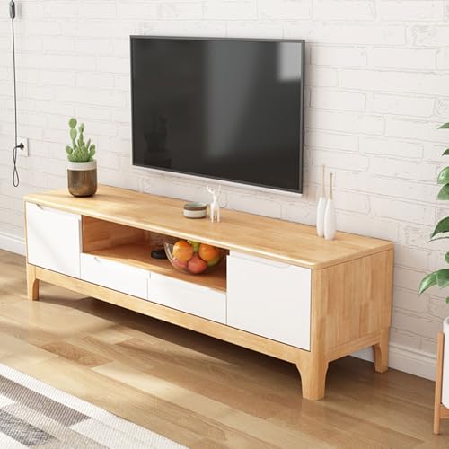 TV-Schrank mit Zwei Schubladen,Massiv TV Schrank,Moderner,Media TV-Ständer Medienkonsole,Fernsehschrank Medienkonsole für Wohnzimmer und Schlafzimmer(04,59x15.7x18.9in(150x40x48cm)) von Generic