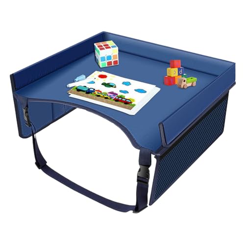 Tablett für Autositz | Tablett für Autositz Baby Reisetisch faltbar | Klapptisch für Autositz mit Taschen und Organisation Büro Knie zum Essen während der Fahrt von Generic