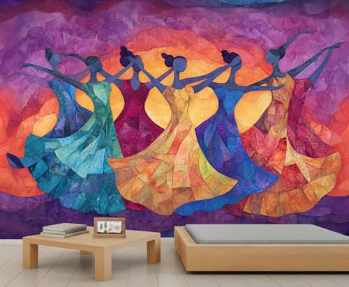 Tänzer Wandbild Abstrakte Tapete Farbenfrohe Geometrische Wandtapete Sonnenuntergangslandschaft Wandpapier für Mädchen Schlafzimmer Wandbilder Wohnzimmer Sofa Großer TV Hintergrund Gemälde Poster Tänzer Wandbild Abstrakte Tapete Farbenfrohe Geometrische Wandtapete Sonnenuntergangslandschaft Wandpapier für Mädchen Schlafzimmer Wandbilder Wohnzimmer Sofa Großer TV Hintergrund Gemälde Poster von Generic