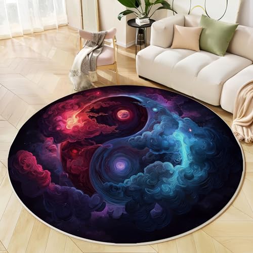Tai Chi-Muster Teppich Rund 240 cm Fantasie-Nebel rutschfest Teppiche Wohnzimmer Runder Waschbar Teppiche Kurzflor Weich Runder Teppich Gemischte Farben for Wohnzimmer Studie Heimbüro Tai Chi-Muster Teppich Rund 240 cm Fantasie-Nebel rutschfest Teppiche Wohnzimmer Runder Waschbar Teppiche Kurzflor Weich Runder Teppich Gemischte Farben for Wohnzimmer Studie Heimbüro von Generic