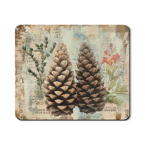 Tannenzapfen Waschtrockner Top Protector Mat Vintage Botanische Waschküche Abdeckung Rustikaler Bauernhaus-Stil Gummi Anti-Rutsch Wasserdichte Matten für Zuhause 50,8 x 61 cm von Generic