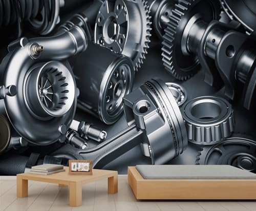 Tapete Automaschinenteilen Zahnräder Turbolader Wandbilder für Wände Kolben Autoindustriemaschinen Wandtapete für Schlafzimmer Wohnzimmer Poster 300 X 210 cm Tapete Automaschinenteilen Zahnräder Turbolader Wandbilder für Wände Kolben Autoindustriemaschinen Wandtapete für Schlafzimmer Wohnzimmer Poster 300 X 210 cm von Generic