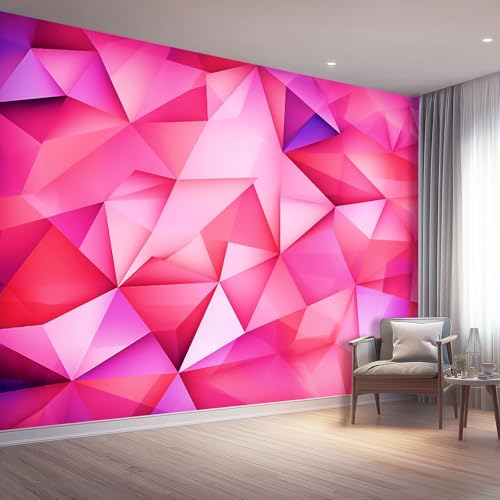Tapete Dreiecke Tapeten Wasserdicht DIY Wohnzimmer Moderner Eleganzstil Wandtapete, Vliestapete Renovierung Wohnzimmer Wandtapete Dekorfolie für Schlafzimmer Küche 400 x 280 cm, Rosa Tapete Dreiecke Tapeten Wasserdicht DIY Wohnzimmer Moderner Eleganzstil Wandtapete, Vliestapete Renovierung Wohnzimmer Wandtapete Dekorfolie für Schlafzimmer Küche 400 x 280 cm, Rosa von Generic