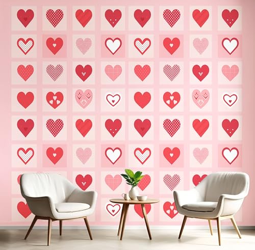 Tapete Einfache Herzform Selbstklebende Tapete Romantischer Valentinstag Fototapete Schlafzimmer Schrankpapier Klebefolie Rosa Möbelfolie 350×256Cm, Geeignet Für Wohn Badezimmer Tapete Einfache Herzform Selbstklebende Tapete Romantischer Valentinstag Fototapete Schlafzimmer Schrankpapier Klebefolie Rosa Möbelfolie 350×256Cm, Geeignet Für Wohn Badezimmer von Generic
