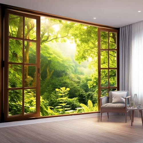 Tapete Fensterblätter Tapeten Wasserdicht DIY Wohnzimmer Natürlicher Stil Wandtapete, Vliestapete Renovierung Wohnzimmer Wandtapete Dekorfolie für Schlafzimmer Küche 400 x 280 cm, Grün Tapete Fensterblätter Tapeten Wasserdicht DIY Wohnzimmer Natürlicher Stil Wandtapete, Vliestapete Renovierung Wohnzimmer Wandtapete Dekorfolie für Schlafzimmer Küche 400 x 280 cm, Grün von Generic