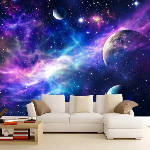 Tapete Fototapeten Vlies Fototapete 350 x 256 cm Tapeten Wandtapete, Fantasy Universum Galaxie Muster Dekorfolie Wasserdicht Schlafzimmer Wohnzimmer Möbelfolie Blau, Lila Tapete Fototapeten Vlies Fototapete 350 x 256 cm Tapeten Wandtapete, Fantasy Universum Galaxie Muster Dekorfolie Wasserdicht Schlafzimmer Wohnzimmer Möbelfolie Blau, Lila von Generic