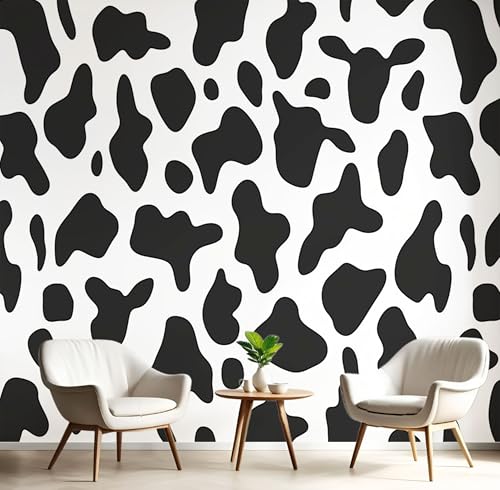 Tapete Kuhflecken 350×256Cm, Weiß Seidentapete, Abnehmbar, Langlebig, Einfacher Cartoon-Stil Wanddekoration Geeignet Für Wohnzimmer, Schlafzimmer, Badezimmer Und Bürowände Tapete Kuhflecken 350×256Cm, Weiß Seidentapete, Abnehmbar, Langlebig, Einfacher Cartoon-Stil Wanddekoration Geeignet Für Wohnzimmer, Schlafzimmer, Badezimmer Und Bürowände von Generic