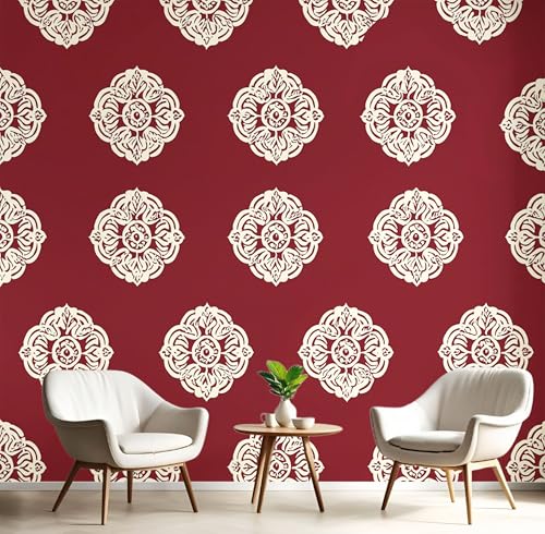 Tapete Mandala-Muster 450X315Cm, Seidentapete, Schlicht Elegant Wanddekoration Geeignet Für Wohnzimmer, Schlafzimmer, Badezimmer Und Bürowände - Dunkelgrau Tapete Mandala-Muster 450X315Cm, Seidentapete, Schlicht Elegant Wanddekoration Geeignet Für Wohnzimmer, Schlafzimmer, Badezimmer Und Bürowände - Dunkelgrau von Generic