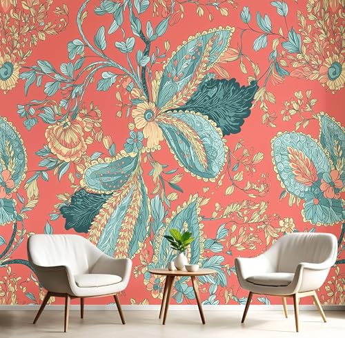 Tapete Paisley-Muster 396X280Cm, Seidentapete, Abstrakte Kunst Wanddekoration Geeignet Für Wohnzimmer, Schlafzimmer, Badezimmer Und Bürowände - Hellrot Tapete Paisley-Muster 396X280Cm, Seidentapete, Abstrakte Kunst Wanddekoration Geeignet Für Wohnzimmer, Schlafzimmer, Badezimmer Und Bürowände - Hellrot von Generic