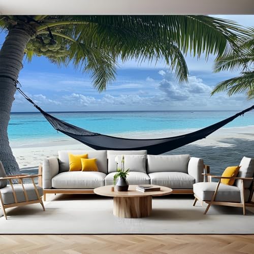 Tapeten Strand Hängematte Blick Fototapete 3D Effekt 400 x 280 cm Vliestapete Modern Wandbilder Poster Dekoration für Wohnzimmer Schlafzimmer Flur Tapeten Strand Hängematte Blick Fototapete 3D Effekt 400 x 280 cm Vliestapete Modern Wandbilder Poster Dekoration für Wohnzimmer Schlafzimmer Flur von Generic
