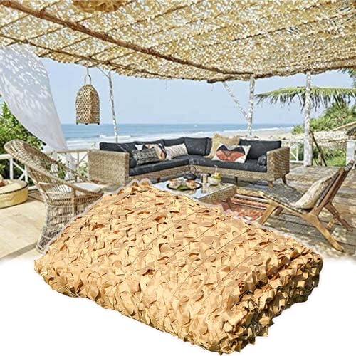 Tarnnetz Sand, Camouflage Netz Beige Sonnenschutz Netz für Outdoor Garten Party Dekorationen, Sonnensegel Tarnung Netz(6X10M) von Generic