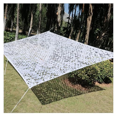 Tarnnetz beige Sonnenschutz Sichtschutz Tarnung Camouflage Netz 3x6 4x4 3x5 1.5x2 2x3 5x8 10x10m Schattentuch aus Mesh, Garten Schattiernetz, Terrasse Schattierungsnetz(White,8x11(m)) von Generic
