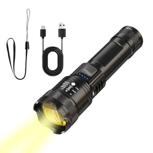 Taschenlampe für Zuhause | Wandern Taschenlampe | Wiederaufladbare Zoombare Taschenlampe Taschenlampe 3 Modi 250.000 Lumen Hohe Wasserdicht für Camping Taschenlampe für Zuhause | Wandern Taschenlampe | Wiederaufladbare Zoombare Taschenlampe Taschenlampe 3 Modi 250.000 Lumen Hohe Wasserdicht für Camping von Generic
