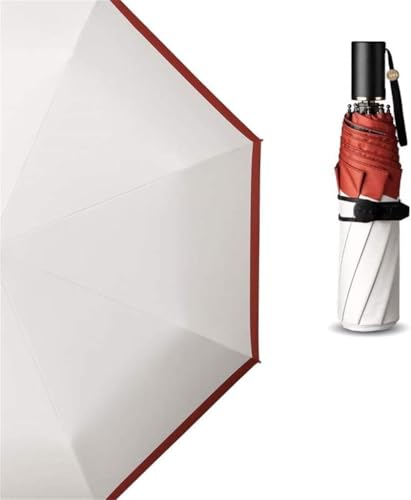 Taschenschirm Vinyl Upf50 Uv-Schutz Regendichter Sonnenschirm Mit Doppeltem Verwendungszweck, Red, Five fold Umbrella Taschenschirm Vinyl Upf50 Uv-Schutz Regendichter Sonnenschirm Mit Doppeltem Verwendungszweck, Red, Five fold Umbrella von Generic