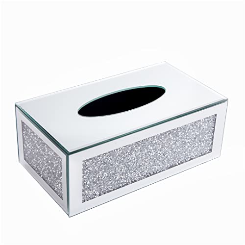 Taschentuchbox aus Glas, Silber, Luxus, Taschentuchhalter, Wohnzimmer, dekorative Aufbewahrungsbox, rechteckig Taschentuchbox aus Glas, Silber, Luxus, Taschentuchhalter, Wohnzimmer, dekorative Aufbewahrungsbox, rechteckig von Generic