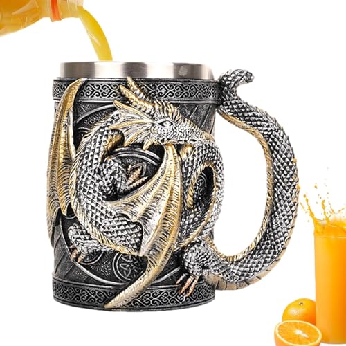 Tasse, | 3D, 568 Ml Neuheit Edelstahl Bierbecher Kaffeetasse, Drachenliebhaber Trinkbecher Partyhosting, Themenparty Dekoration von Generic