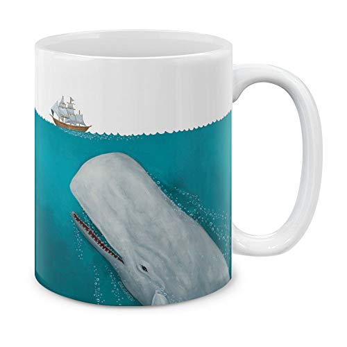 Tasse Valentinstag Wal Moby Dick Kaffee-Tasse Bedruckt Kaffeetasse Retrohochwertige Kaffeebecher 330Ml Für Männer, Home, Freundin von Generic