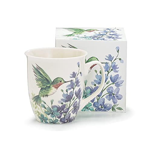 Tasse mit Kolibri-Motiv, lila Blumen, 473 ml von Generic