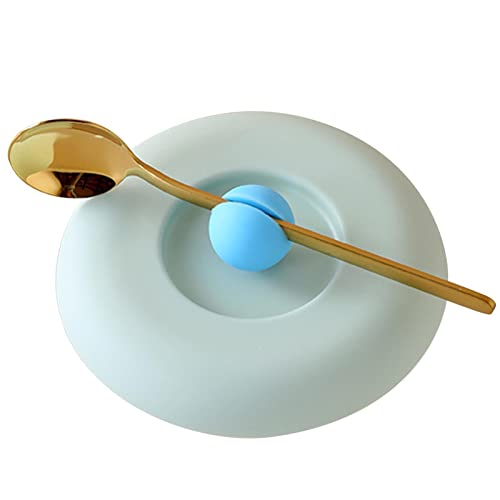 Tassendeckel Silikon | 10 cm runde Form Silikon Abdeckungen für Tassen mit Löffelklemme – Staubdicht versiegelte Tassen Zubehör für Teetassen, Teekannen, Kaffeebecher von Generic