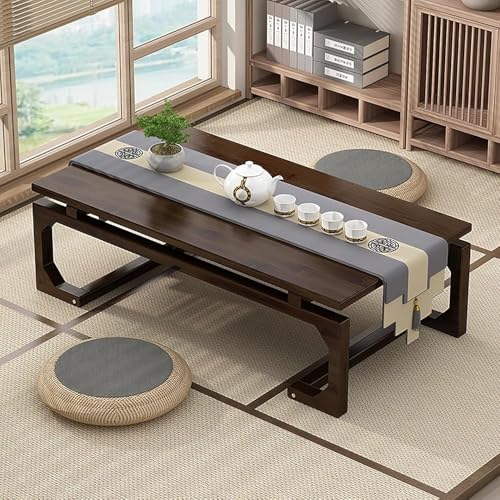 Tatami-Couchtisch Bodentisch Im Japanischen Stil Holz Couchtisch Bodentisch Wohnzimmer Niedriger Tisch Einfach zu Montieren für Wohnzimmer Teesimmer Tatami Balkon Bay Fenster+(Size:80x55x30cm) von Generic