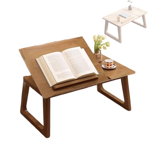 Tatami Couchtisch Mit 4-Stufen Neigungsfunktion, Boden-Tisch Ergonomisch & Kompakt Multifunktionaler Beistelltisch – Für Sofa, Schlafzimmer Oder Fensterbank(Walnut,80 * 35 * 32cm) von Generic