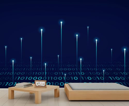 Technologie Tapete Dunkelblau für Esszimmer Tapeten Binärcode Wandbilder für Wände Leuchtende Linien und Punkte Schlafzimmer Tapete für Wohnzimmer Schlafzimmer 300 X 240 cm Technologie Tapete Dunkelblau für Esszimmer Tapeten Binärcode Wandbilder für Wände Leuchtende Linien und Punkte Schlafzimmer Tapete für Wohnzimmer Schlafzimmer 300 X 240 cm von Generic