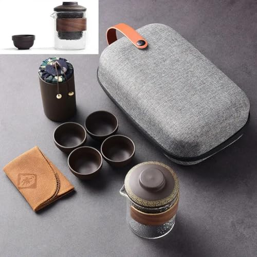Teekanne Reisesets Keramiktee Handgemachter Tontee Teetassen Alles in Einer Tasche von Generic