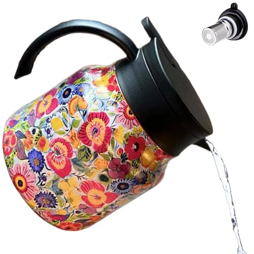 Teekocher mit Teesieb | Teekanne mit Teesieb für losen Tee | 1000 ml Teekanne mit Blumenmuster | Vintage-Teekanne mit Wasserabtrennung isoliert mit Sack-Beschichtung Teekocher mit Teesieb | Teekanne mit Teesieb für losen Tee | 1000 ml Teekanne mit Blumenmuster | Vintage-Teekanne mit Wasserabtrennung isoliert mit Sack-Beschichtung von Generic