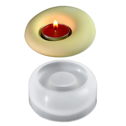 Teelichthalter Silikonform, Teelicht-Kerzenhalter Harzformen Silikon | Gipsherstellung Form,Silikonformen für Harz Beton Weihnachtslicht Halter Formen Gipsform von Generic