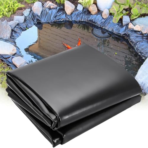 Teichfolie Fischteichfolie Teichmembran Gartenteich Teichplane Schwimmteich Folie Wasserdicht Teichmembran Geeignet Für Fischteiche UV Beständig 1.2x2mx0.12mm(4x9m) von Generic
