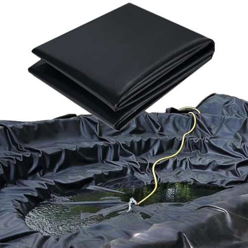 Teichfolie Für Den Außenbereich Flexibel Gartenteiche Dichtungsfolie Teichmembran Stärken 12mil Schwarz HDPE Teichfolien Schwerlast Für Fischteiche Brunnen Wassergarten(8x8m) von Generic