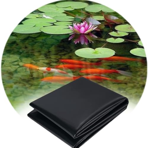Teichfolie Schwarz HPDE Dichtungsfolie Easy Cutting Teichfolien große Teichmembran Schwimmteich Folie Gartenteichfolie für Fischteich Bachbrunnen Wassergarten 2x3m 3x4m 3x5m(2x3.0m/7 x 10ft) von Generic