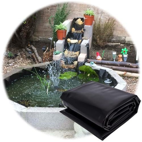 Teichfolien Große HDPE Teichmembran Faltbare Teichplane für Fischteiche Brunnen Wassergarten und Wasserfall Teichfolie 2x6 3x3 6x8 4x9 10x10m Baufolie Extra Stark 0.12mm(10x10.0m(32.8x32.8ft)) von Generic
