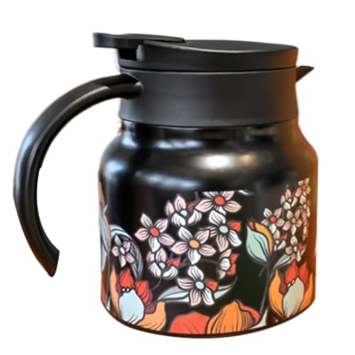 Telera isolierter Telera mit einer Teekanne isa - isoliert 800 ml | Edelstahl Teekanne mit Blumendruck, Kaffeekabine mit Wasserschuh für Tee, Kaffee, Limonade, Saft und Bo von Generic