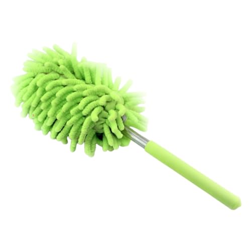 Teleskop Waschbar, Staubwischer Mikrofaser Edelstahl Teleskop Stange und Verbiegbare Eckbesen, Staubwedel Lang Ausziehbar Extra Lang Bis 75cm, für Decken Spinnweben (Grün) von Generic