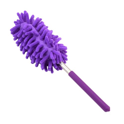 Teleskop Waschbar, Staubwischer Mikrofaser Edelstahl Teleskop Stange und Verbiegbare Eckbesen, Staubwedel Lang Ausziehbar Extra Lang Bis 75cm, für Decken Spinnweben (Lila) von Generic