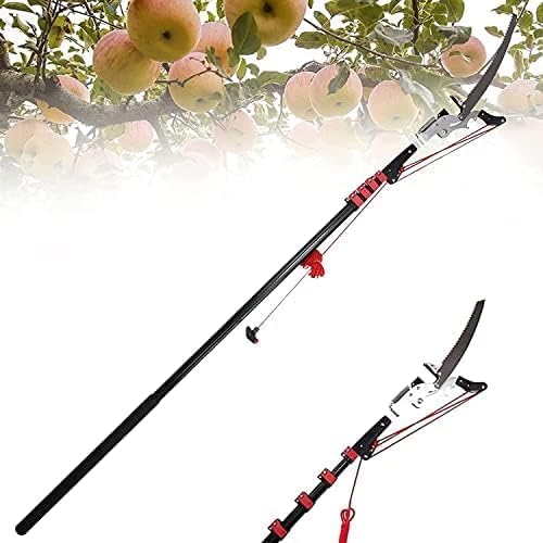 Teleskop-baumschere, Professionelle Teleskop-hochentastersägen Höhenverstellbare Astsäge Garten-astsäge Astschere Cutter Mit Sk5-schneidklinge, Zum Beschneiden Von Ästen Und Blätter, 24FT von Generic