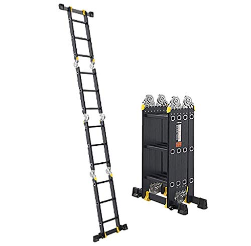 Teleskopleiter, Haushaltsleiter, Teleskopleiter - 4 mm Dicke Ausziehleiter. Die Leiter kann im halb ausgezogenen Zustand verwendet Werden. Aluminiumleiter, leicht, tragba von Generic