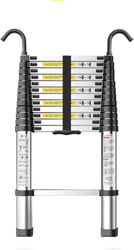Teleskopleiter 8m / 7m / 6m / 5m / 4m / 3m / 2m / 1m Hohe Teleskopleitern Mit Haken, Hochleistungs-Aluminium-schiebeleiter, Tragbare Mehrzweck-teleskopleiter, Gold, 5.2m/17ft Teleskopleiter 8m / 7m / 6m / 5m / 4m / 3m / 2m / 1m Hohe Teleskopleitern Mit Haken, Hochleistungs-Aluminium-schiebeleiter, Tragbare Mehrzweck-teleskopleiter, Gold, 5.2m/17ft von Generic
