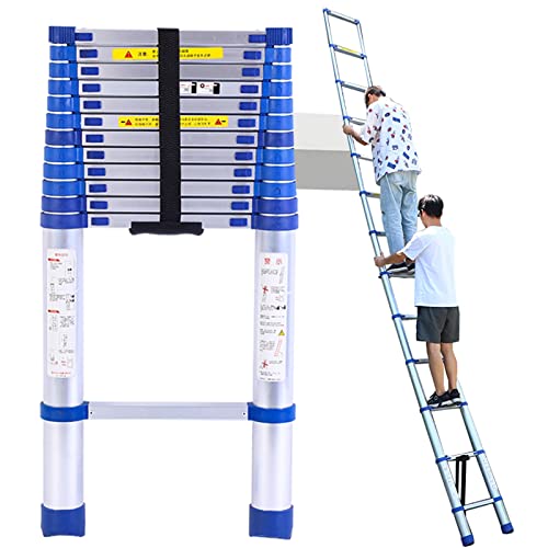 Teleskopleiter Teleskopleitern Mehrzweck-Ausziehleiter Teleskopleiter 8 m/7 m/6,2 m/5 m/4 m/3,8 m/2,6 m Teleskop-Verlängerungsleiter, Aluminium-Teleskopleitern für Dächer von Generic