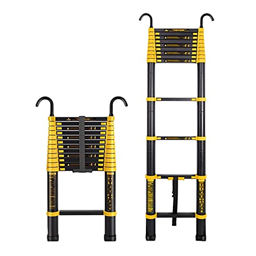 Teleskopleiter Teleskopleitern Mehrzweck-Ausziehleiter Teleskopleiter Ausziehbare Teleskopleiter mit Haken, 5 m/4 m/3 m/2 m hohe Aluminium-Teleskopleiter, Anschiebeleiter von Generic