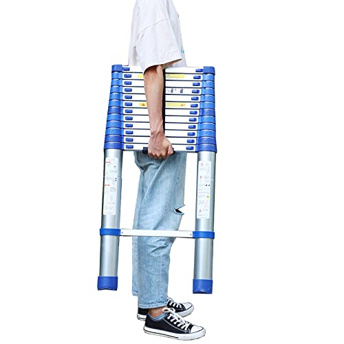Teleskopleiter Teleskopleitern Mehrzweck-Ausziehleiter Teleskopleiter Teleskopleiter 2,6 m 3,2 m 3,8 m 5 m 6 m 7 m 8 m, Aluminium Blau Hohe Teleskop-Ausziehleitern mit NI von Generic