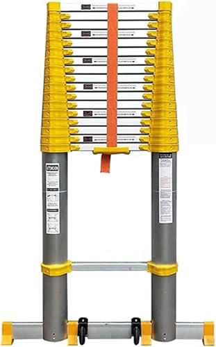 Teleskopleiter Tragbare Teleskopleiter, Aluminium-teleskopausziehbare Hohe Mehrzweck-loft-Leiter, Mit Stabilisatorstange/Flaschenzugleiter, 6.2m von Generic