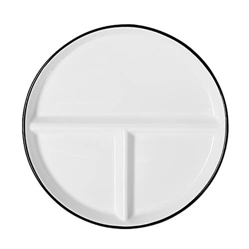 Teller mit 3 Fächern Porzellan, Salatteller Snack Teller Geteilt Essteller Modern, Geteilte Teller für Diet, Portion Teller Erwachsene von Generic