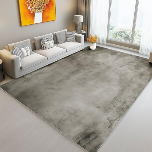 Teppich 140 x 200 cm rutschfest Teppiche, Einfach Textur Wischmopp Teppiche für Dekoration, Schlafzimmer Kinderzimmer Wohnzimmer Kurzflor Teppich Dunkelgrau Flanell Kinderteppiche von Generic