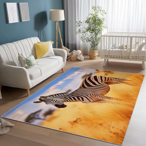 Teppich 160 x 230 cm rutschfest Teppiche, Nahaufnahme Grasland Tier Zebra Teppiche für Dekoration, Schlafzimmer Kinderzimmer Wohnzimmer Kurzflor Teppich Bunt Flanell Kinderteppiche Teppich 160 x 230 cm rutschfest Teppiche, Nahaufnahme Grasland Tier Zebra Teppiche für Dekoration, Schlafzimmer Kinderzimmer Wohnzimmer Kurzflor Teppich Bunt Flanell Kinderteppiche von Generic