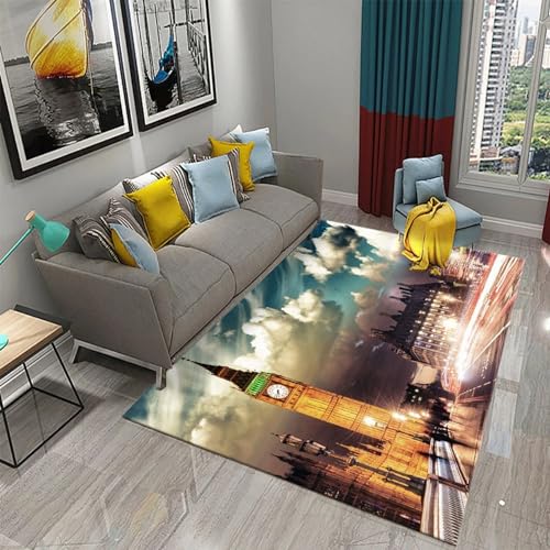Teppich 3D 180 X 280 cm Fußmatte Türmatteteppiche Lebhafte Nachtlandschaft Der Stadt Teppich rutschfeste Innentür Küche Wohnzimmer Schlafzimmer Kinderzimmer -97785894457 von Generic